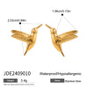 Stainless Steel Geometric Peace Dove Earrings Electroplated Simple Retro Style