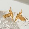 Stainless Steel Geometric Peace Dove Earrings Electroplated Simple Retro Style
