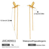 Stainless Steel Geometric Peace Pigeon Tassel Earrings Electroplated Simple Retro Women's Jewelry