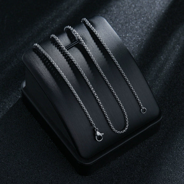 Stainless Steel Geometric Pearl Chain Necklace With Pendant Light Luxury Style Polishing Electroplating