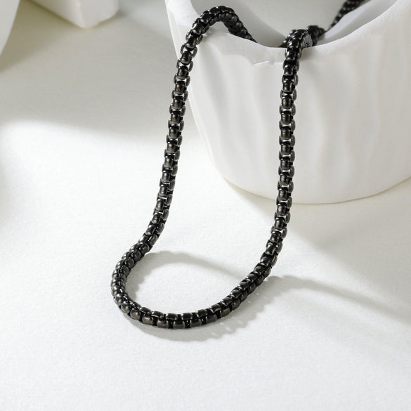 Stainless Steel Geometric Pearl Chain Necklace With Pendant Light Luxury Style Polishing Electroplating
