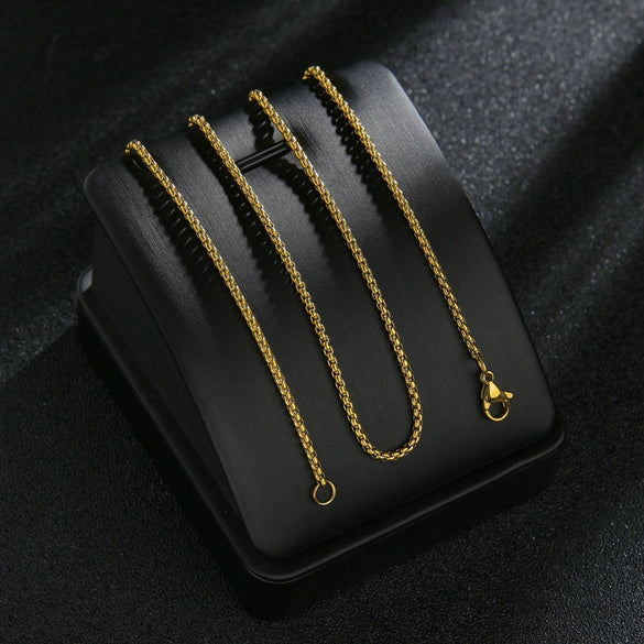 Stainless Steel Geometric Pearl Chain Necklace With Pendant Light Luxury Style Polishing Electroplating