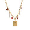 Stainless Steel Geometric Pendant Braided Rope Necklace Electroplated For Women