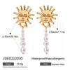 Stainless Steel Geometric Pendant Earrings For Women Electroplated Simple Style Nonfading
