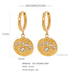 Stainless Steel Geometric Pendant Earrings With Electroplating