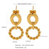 Stainless Steel Geometric Pendant Earrings With Electroplating