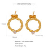 Stainless Steel Geometric Pendant Earrings With Electroplating