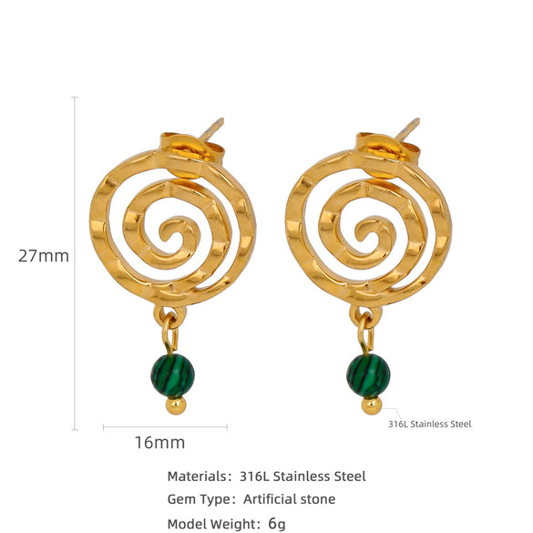 Stainless Steel Geometric Pendant Earrings With Electroplating