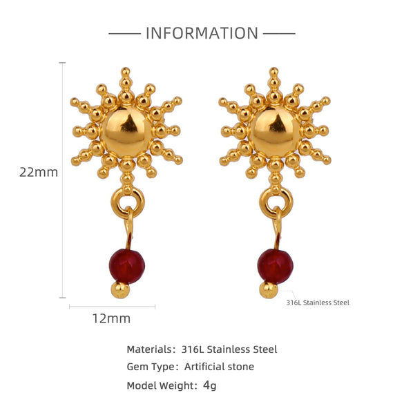 Stainless Steel Geometric Pendant Earrings With Electroplating