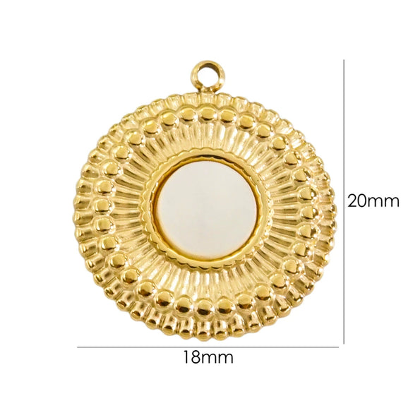 Stainless Steel Geometric Pendant Furnace Electroplated 14K Gold Fine Polished Colorpreserving Diy Accessories