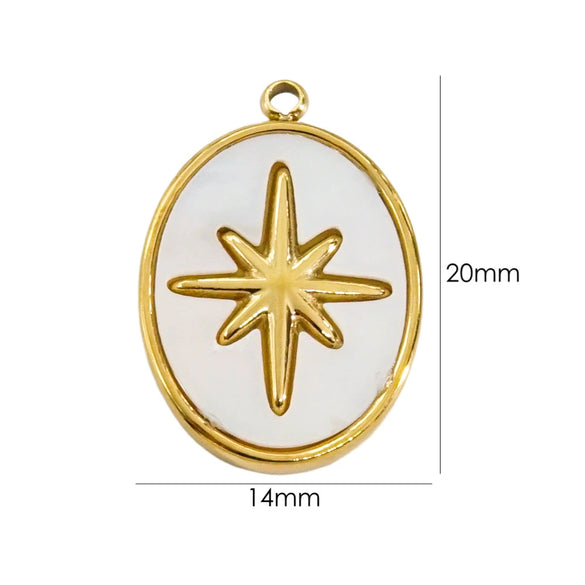 Stainless Steel Geometric Pendant Furnace Electroplated 14K Gold Fine Polished Colorpreserving Diy Accessories