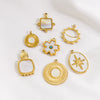 Stainless Steel Geometric Pendant Furnace Electroplated 14K Gold Fine Polished Colorpreserving Diy Accessories