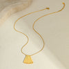 Stainless Steel Geometric Pendant Necklace 18K Gold Plated Electroplated For Women