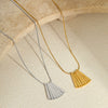 Stainless Steel Geometric Pendant Necklace 18K Gold Plated Electroplated For Women