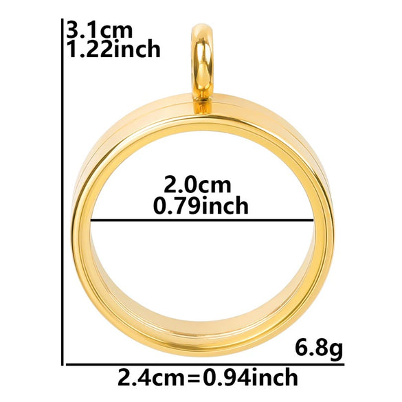 Stainless Steel Geometric Pendant Necklace With Electroplating Process