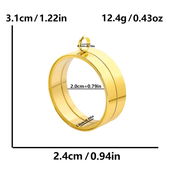 Stainless Steel Geometric Pendant Necklace With Electroplating Process