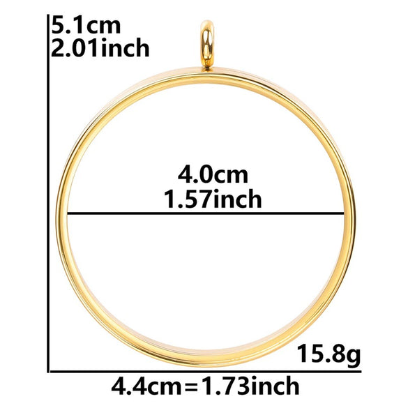 Stainless Steel Geometric Pendant Necklace With Electroplating Process