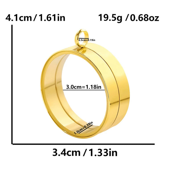 Stainless Steel Geometric Pendant Necklace With Electroplating Process