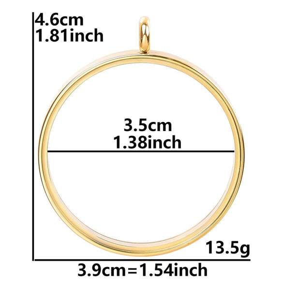Stainless Steel Geometric Pendant Necklace With Electroplating Process