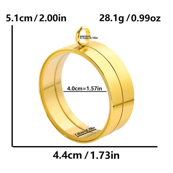 Stainless Steel Geometric Pendant Necklace With Electroplating Process