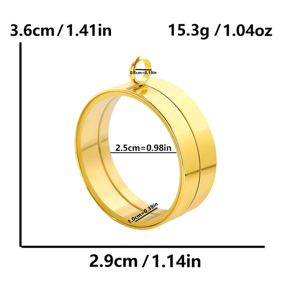 Stainless Steel Geometric Pendant Necklace With Electroplating Process
