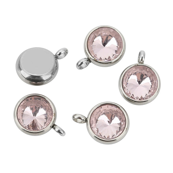 Stainless Steel Geometric Pendant Necklace With Welding And Electroplating Smooth Pattern