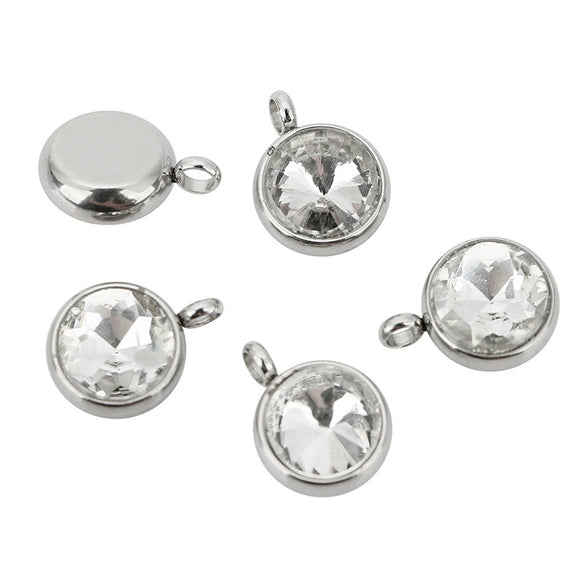 Stainless Steel Geometric Pendant Necklace With Welding And Electroplating Smooth Pattern