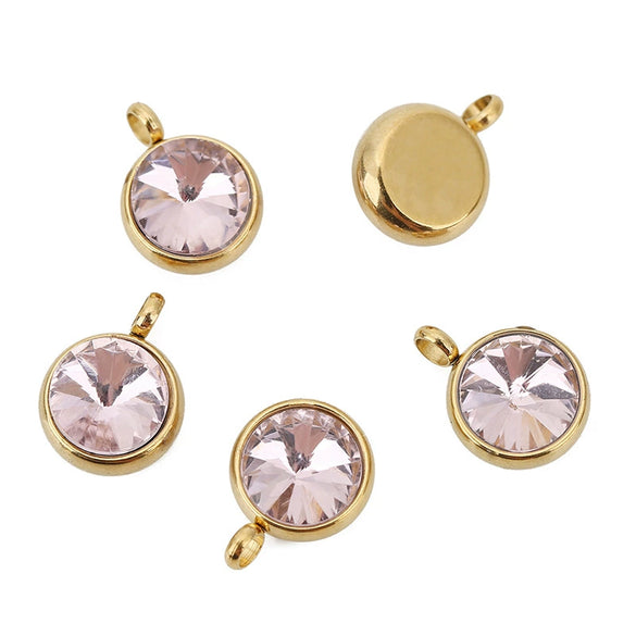 Stainless Steel Geometric Pendant Necklace With Welding And Electroplating Smooth Pattern