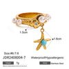 Stainless Steel Geometric Pendant Ring Electroplated Women's Jewelry