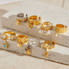 Stainless Steel Geometric Pendant Ring Electroplated Women's Jewelry