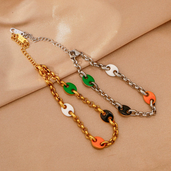 Stainless Steel Geometric Pig Nose Electroplating Unisex Bracelet Jewelry