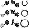 Stainless Steel Geometric Plant Flowers Style Electroplated Piercing Jewelry Ear Studs Ear Bone Nails Barbell Wafer Earrings Combination Suit