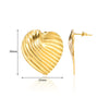 Stainless Steel Geometric Pleated Corrugated Light Luxury Style Women's Earrings With Electroplating
