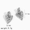 Stainless Steel Geometric Pleated Heart Shape Electroplated Women's Earrings
