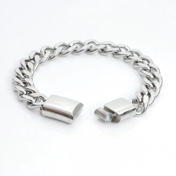 Stainless Steel Geometric Polished Bracelet For Men