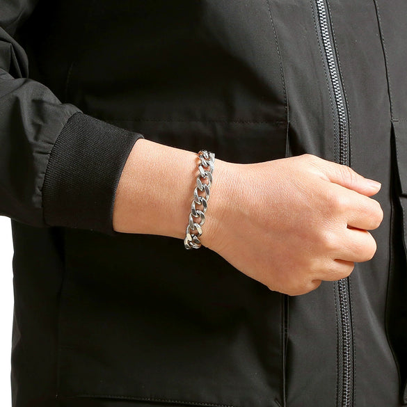 Stainless Steel Geometric Polished Bracelet For Men
