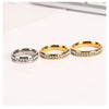 Stainless Steel Geometric Polished Single Row Inlay Ring For Men And Women Unisex Original Design Fashion Band