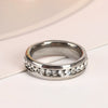 Stainless Steel Geometric Polished Single Row Inlay Ring For Men And Women Unisex Original Design Fashion Band