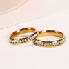 Stainless Steel Geometric Polished Single Row Inlay Ring For Men And Women Unisex Original Design Fashion Band