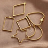 Stainless Steel Geometric Polygon Cut Out Frame Pendant Diy Handmade Jewelry Accessories With Electroplating