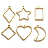 Stainless Steel Geometric Polygon Cut Out Frame Pendant Diy Handmade Jewelry Accessories With Electroplating