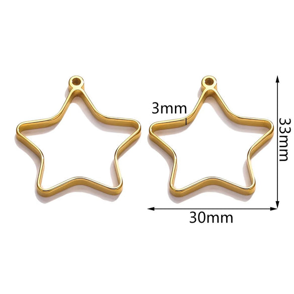 Stainless Steel Geometric Polygon Cut Out Frame Pendant Diy Handmade Jewelry Accessories With Electroplating
