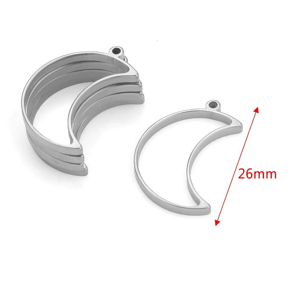Stainless Steel Geometric Polygon Cut Out Frame Pendant Diy Handmade Jewelry Accessories With Electroplating