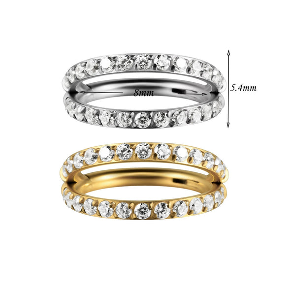 Stainless Steel Geometric Precision Inlaid Zircon Nose Ring And Ear Bone Cartilage Helix Earrings With Electroplating