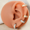 Stainless Steel Geometric Precision Inlaid Zircon Nose Ring And Ear Bone Cartilage Helix Earrings With Electroplating
