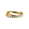 Stainless Steel Geometric Precision Inlaid Zircon Nose Ring And Ear Bone Cartilage Helix Earrings With Electroplating