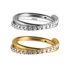 Stainless Steel Geometric Precision Inlaid Zircon Nose Ring And Ear Bone Cartilage Helix Earrings With Electroplating