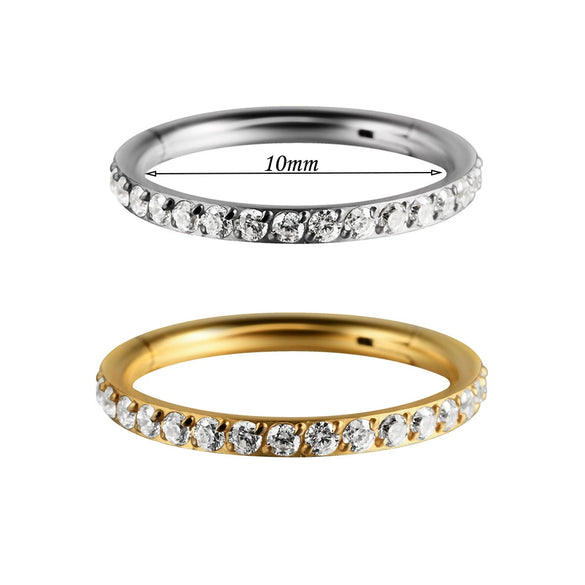 Stainless Steel Geometric Precision Inlaid Zircon Nose Ring And Ear Bone Cartilage Helix Earrings With Electroplating