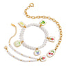 Stainless Steel Geometric Printed Cherry Bracelet With Electroplating
