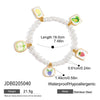 Stainless Steel Geometric Printed Cherry Bracelet With Electroplating